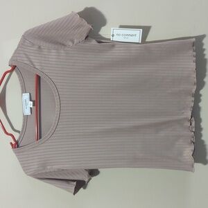 No Comment light pink scalloped crop top Size Large